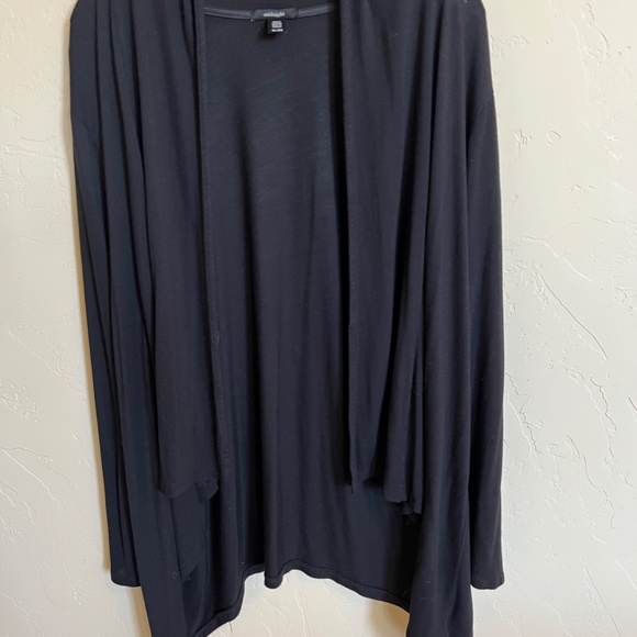 Midnight by Carole Hochman Open Front Soft Black Cardigan - Size XL - Picture 1 of 3